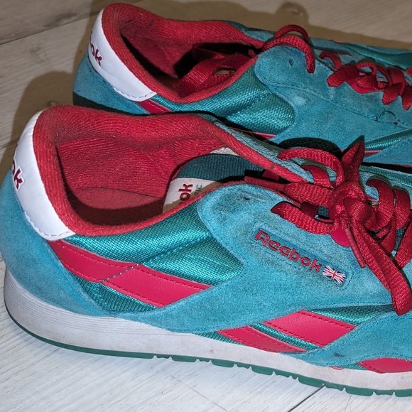 Vintage Reebok Classic Low Top Green Red Sneakers Trainers Shoes  Men's 10.5 - Picture 9 of 9